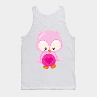 Cute Owl, Baby Owl, Owl In Love, Hearts Tank Top